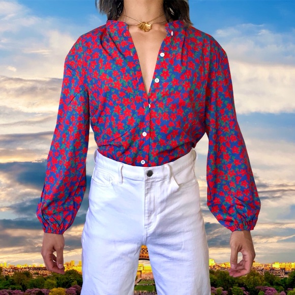 Vintage Tops - Vintage PopArt Floral Shirt